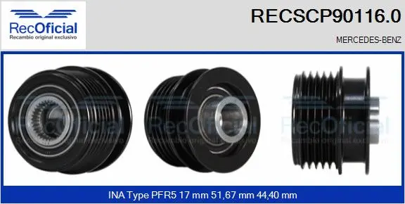 Belt Pulley, alternator (RECSCP90116.0)