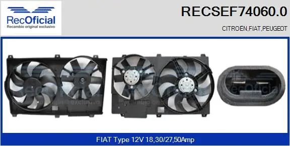 Electric Motor, radiator fan (RECSEF74060.0)