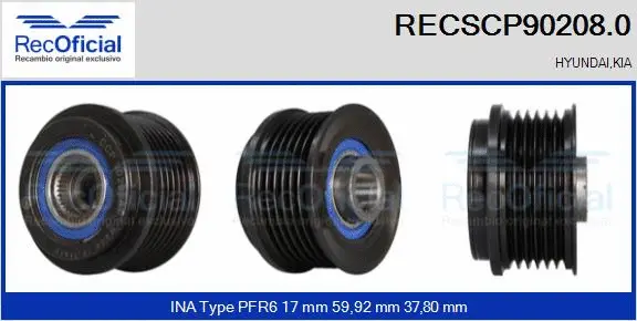 Belt Pulley, alternator (RECSCP90208.0)