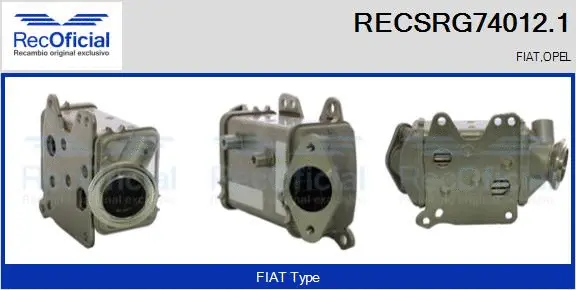 Cooler, exhaust gas recirculation (RECSRG74012.1)