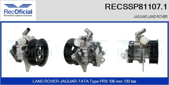 Hydraulic Pump, steering (RECSSP81107.1)