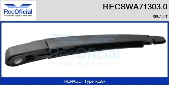 Wiper Arm, window cleaning (RECSWA71303.0)