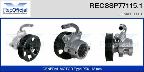 Hydraulic Pump, steering (RECSSP77115.1)
