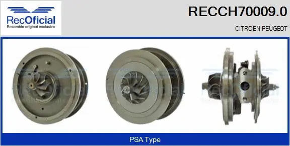 Core assembly, turbocharger (RECCH70009.0)