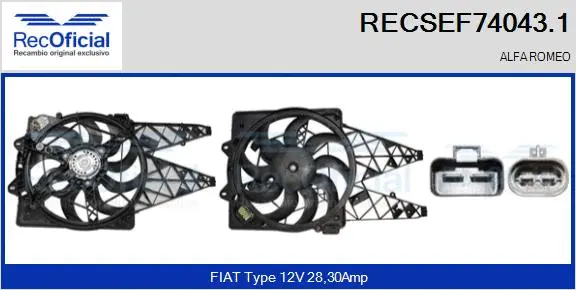 Electric Motor, radiator fan (RECSEF74043.1)
