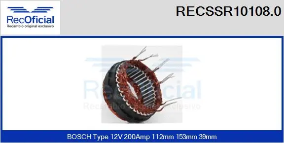 Stator, alternator (RECSSR10108.0)