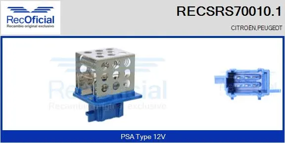 Resistor, interior blower (RECSRS70010.1)