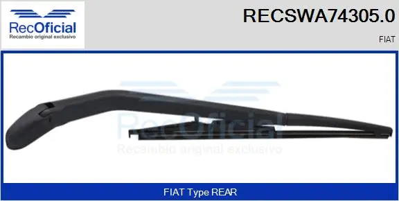 Wiper Arm, window cleaning (RECSWA74305.0)