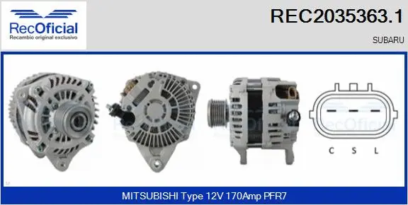 Alternator (REC2035363.1)