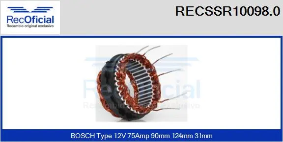 Stator, alternator (RECSSR10098.0)