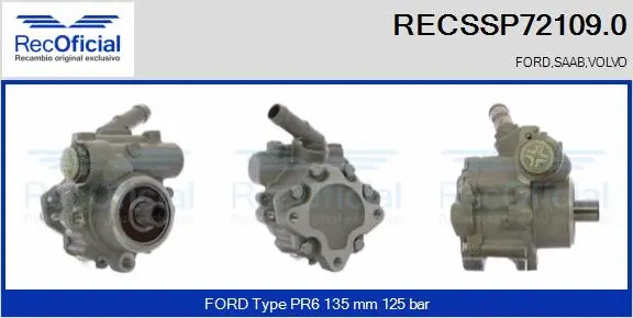 Hydraulic Pump, steering (RECSSP72109.0)