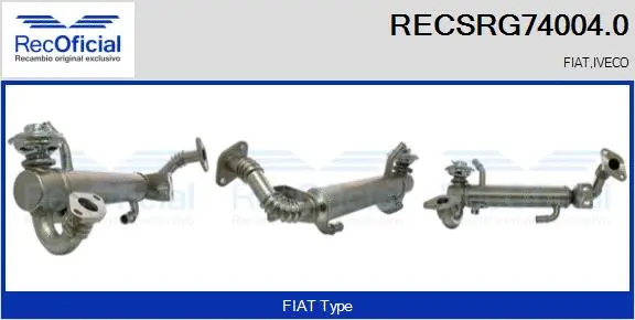 Cooler, exhaust gas recirculation (RECSRG74004.0)