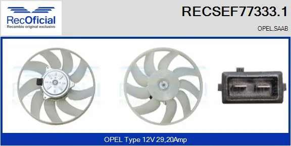 Fan, engine cooling (RECSEF77333.1)