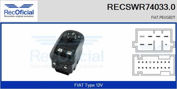 Switch, window regulator (RECSWR74033.0)