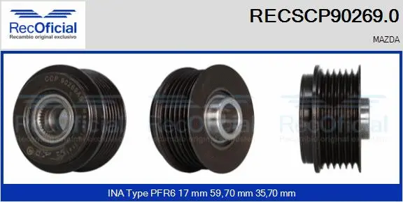 Belt Pulley, alternator (RECSCP90269.0)