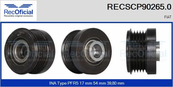 Belt Pulley, alternator (RECSCP90265.0)
