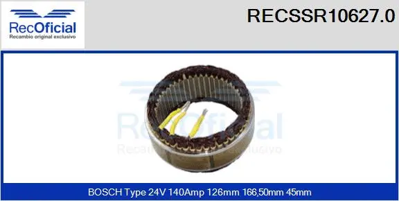 Stator, alternator (RECSSR10627.0)