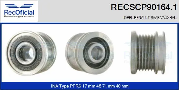 Belt Pulley, alternator (RECSCP90164.1)