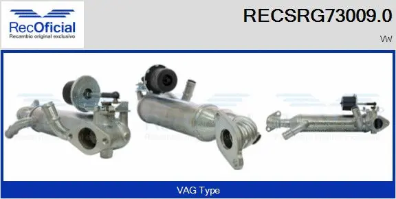 Cooler, exhaust gas recirculation (RECSRG73009.0)