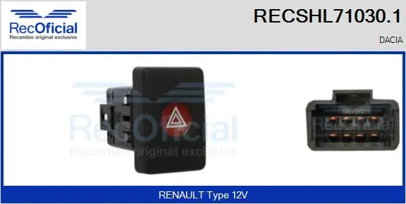 Hazard Warning Light Switch (RECSHL71030.1)