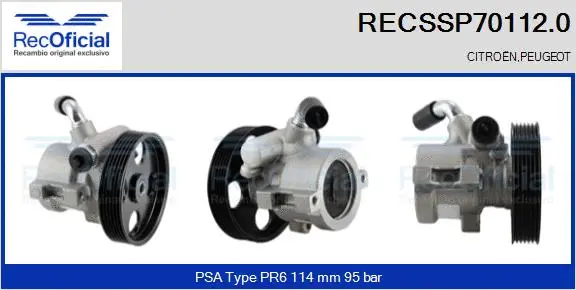 Hydraulic Pump, steering (RECSSP70112.0)