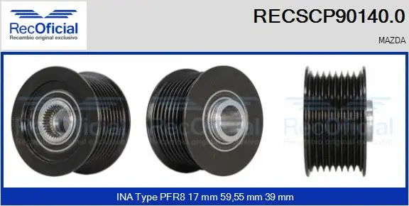 Belt Pulley, alternator (RECSCP90140.0)