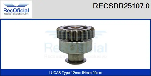 Pinion, starter (RECSDR25107.0)