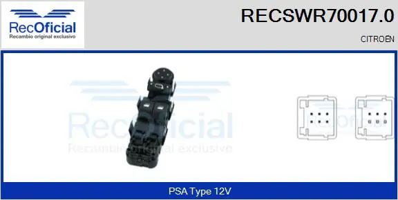 Switch, window regulator (RECSWR70017.0)