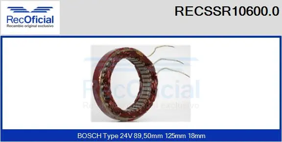Stator, alternator (RECSSR10600.0)