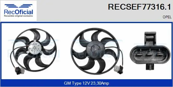 Fan, engine cooling (RECSEF77316.1)