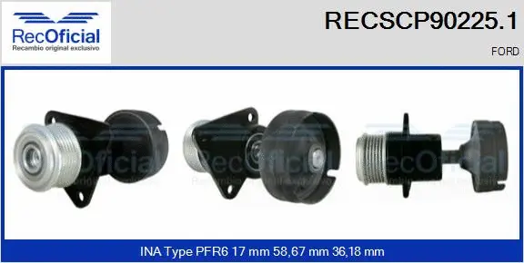 Belt Pulley, alternator (RECSCP90225.1)