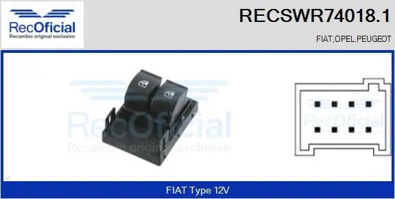 Switch, window regulator (RECSWR74018.1)