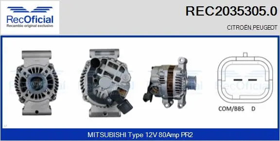 Alternator (REC2035305.0)