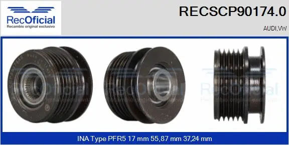 Belt Pulley, alternator (RECSCP90174.0)