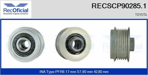 Belt Pulley, alternator (RECSCP90285.1)
