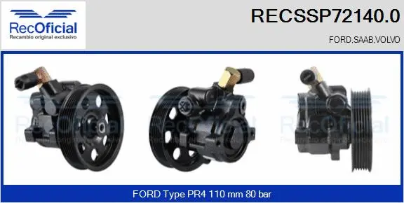 Hydraulic Pump, steering (RECSSP72140.0)