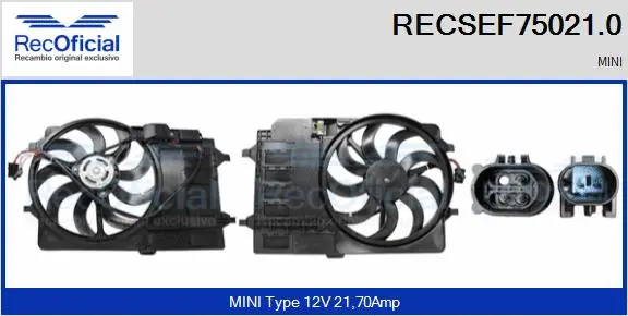Electric Motor, radiator fan (RECSEF75021.0)