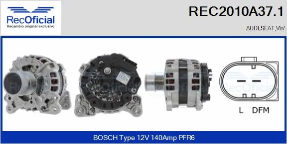 Alternator (REC2010A37.1)