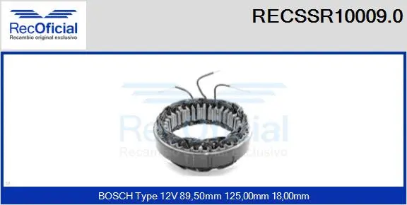Stator, alternator (RECSSR10009.0)