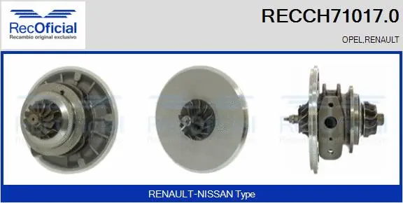 Core assembly, turbocharger (RECCH71017.0)