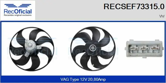 Fan, engine cooling (RECSEF73315.0)