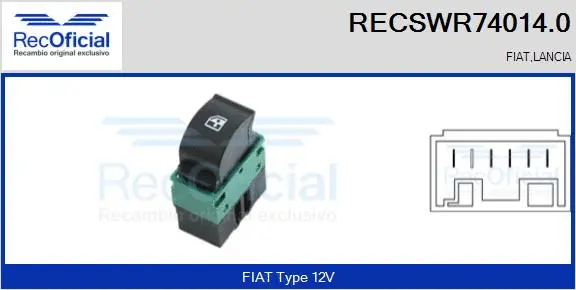 Switch, window regulator (RECSWR74014.0)