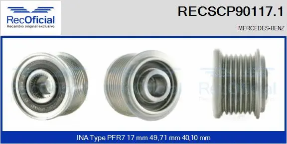 Belt Pulley, alternator (RECSCP90117.1)