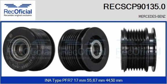 Belt Pulley, alternator (RECSCP90135.0)