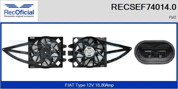 Electric Motor, radiator fan (RECSEF74014.0)
