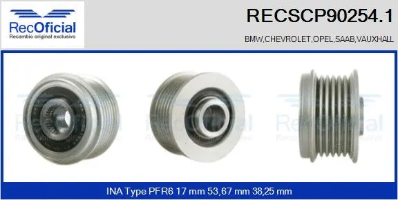 Belt Pulley, alternator (RECSCP90254.1)