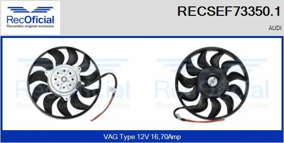 Fan, engine cooling (RECSEF73350.1)