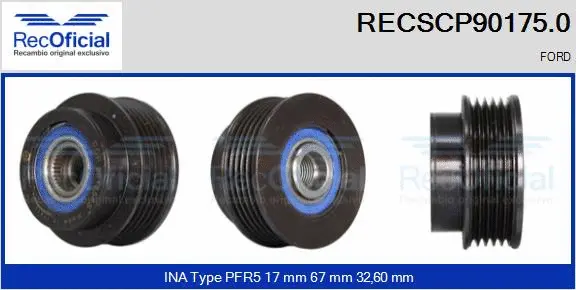 Belt Pulley, alternator (RECSCP90175.0)