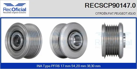 Belt Pulley, alternator (RECSCP90147.0)