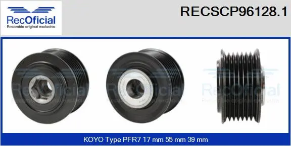 Belt Pulley, alternator (RECSCP96128.1)